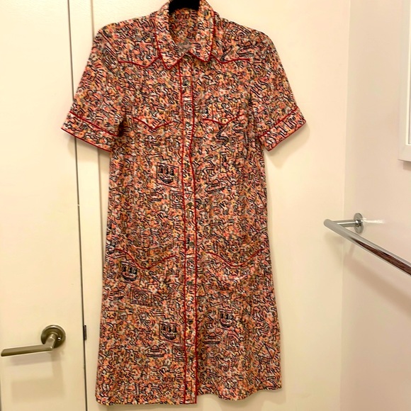 Keith Haring Printed Silk Dress - Picture 1 of 7